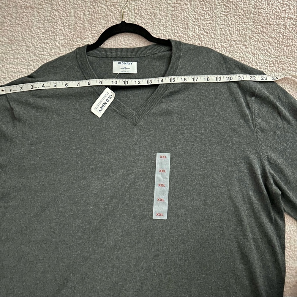 NWT Old Navy Cotton Blend V Neck Sweater Men’s Heather Gray Size XXL Office - Picture 8 of 12